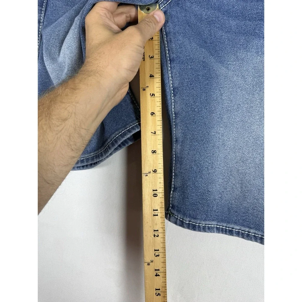 NWT True Religion Ricky Relaxed Straight Big T Flap Shorts Mens 34 Pacific Wash